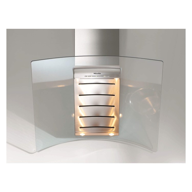 GRADE A1 - Miele DA289-4 Angled 90cm Stainless Steel Chimney Cooker Hood With Curved Glass Canopy