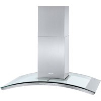 Miele DA5106D Stainless Steel 100cm Wide Island Cooker Hood With Curved Glass And Steel Canopy