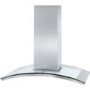 Miele DA5106D Stainless Steel 100cm Wide Island Cooker Hood With Curved Glass And Steel Canopy