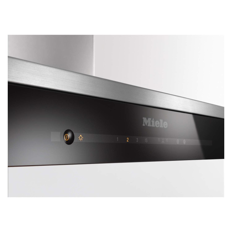 Miele DA6690Dclst Purist Edition 6000 90cm Wide Box Design Island Hood CleanSteel