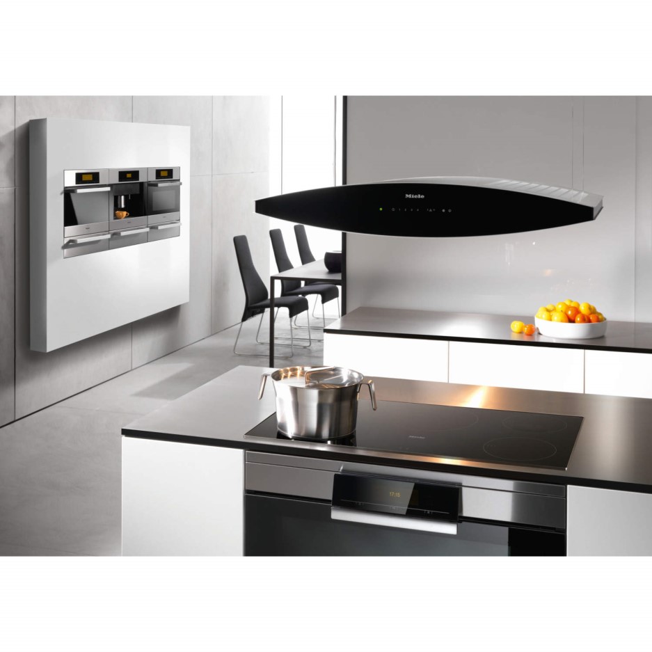 Miele DA7000D Aura Touch Control 100cm Island Hood in White and Black