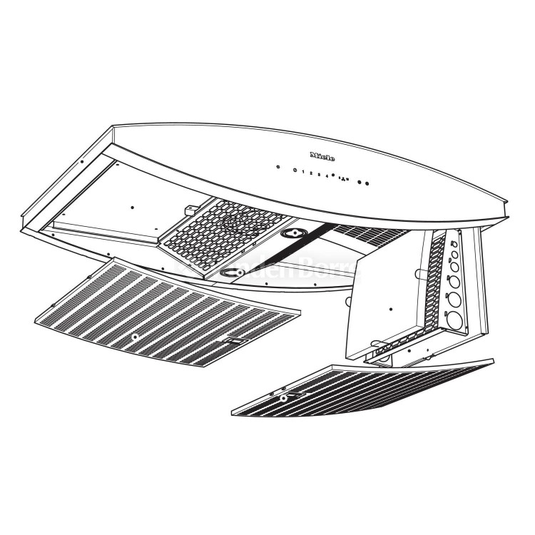 Miele DA7090W Aura Touch Control 90cm Chimney Cooker Hood White and Black