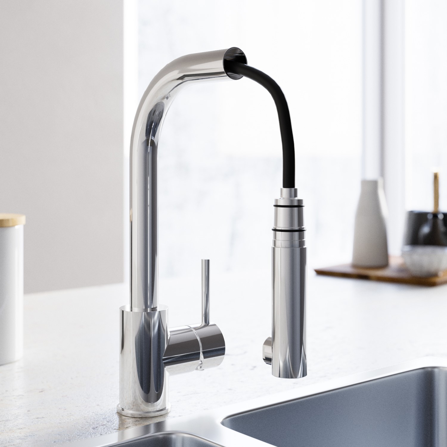 Kohler Tyne Single-Handle Pull-Down Sprayer Kitchen Faucet In Matte Black