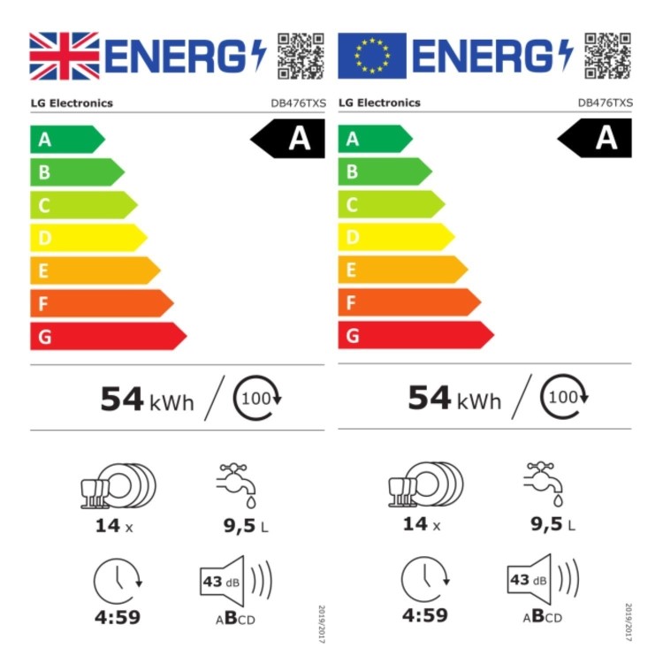 LG TrueSteam Integrated Dishwasher - Smart Wi-Fi, A-Rated, Grey control panel