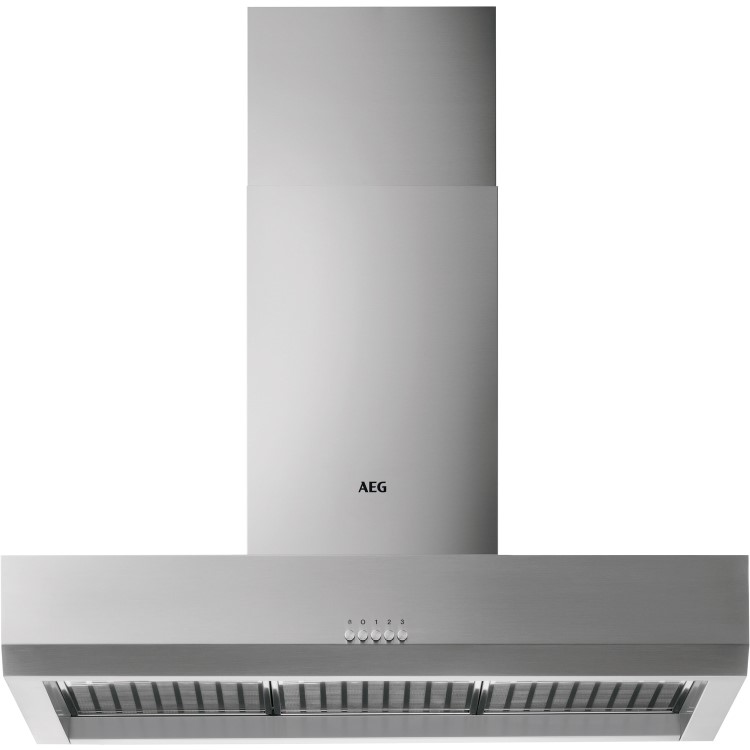 AEG DBB2160M 100cm Stainless Steel Box Wall Chimney Hood - Electronic Push Buttons - Halogen Lamps -
