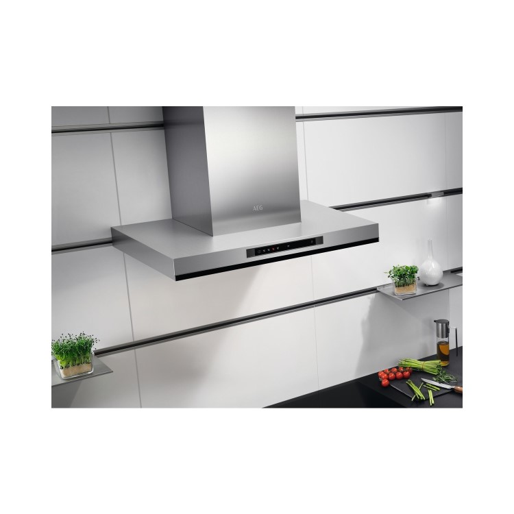 AEG DBK6680HG 60cm Flat Cooker Hood With Hob2Hood - Stainless Steel