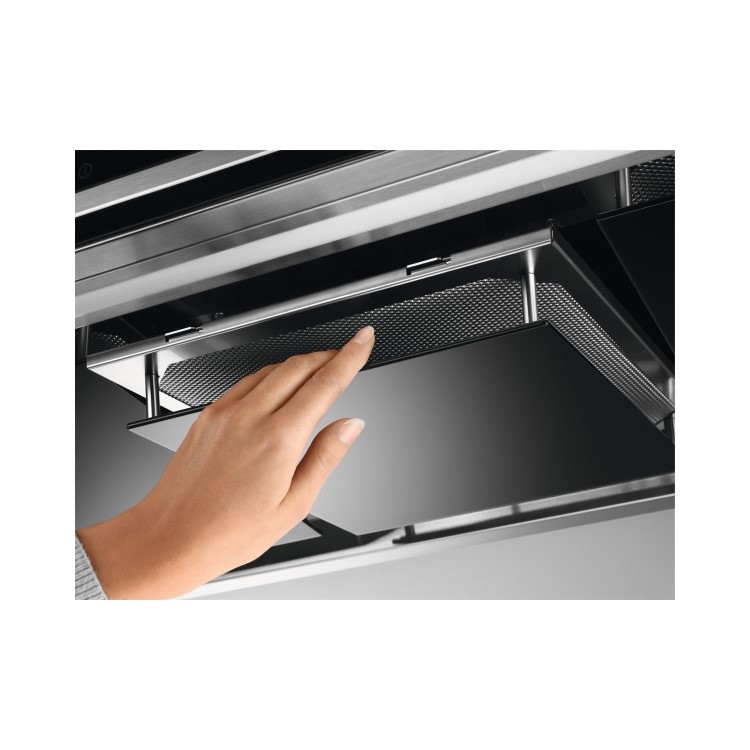 AEG 90cm Flat Chimney Cooker Hood with Hob2Hood - Stainless Steel
