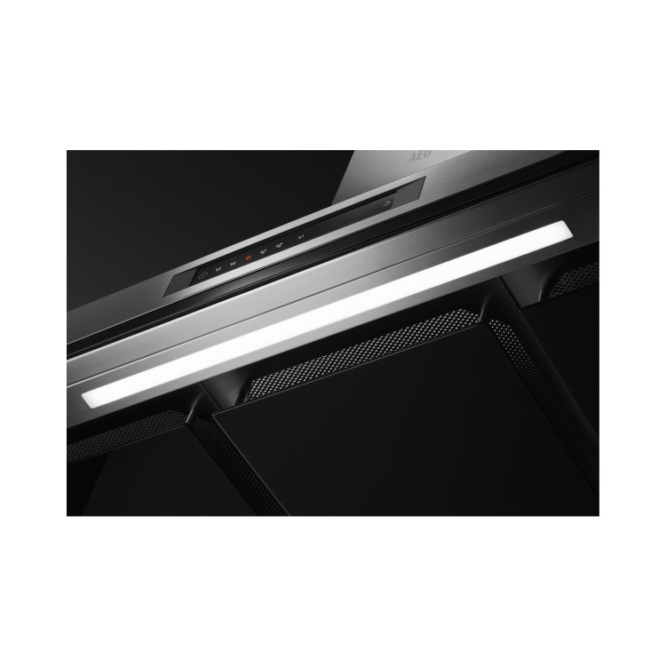 AEG 90cm Flat Chimney Cooker Hood with Hob2Hood - Stainless Steel
