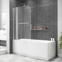 Taylor & Moore Hinged Panel Curved Bath Screen - 1400 x 1000mm