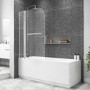 Taylor & Moore Hinged Panel Curved Bath Screen - 1400 x 1000mm