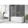 Taylor & Moore Hinged Panel Curved Bath Screen - 1400 x 1000mm