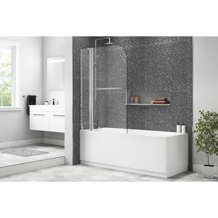 Taylor & Moore Hinged Panel Curved Bath Screen - 1400 x 1000mm