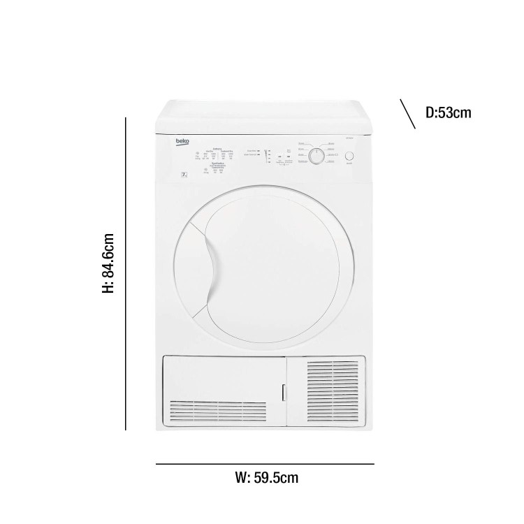Beko DC7112W 7kg Freestanding Condenser Tumble Dryer - White