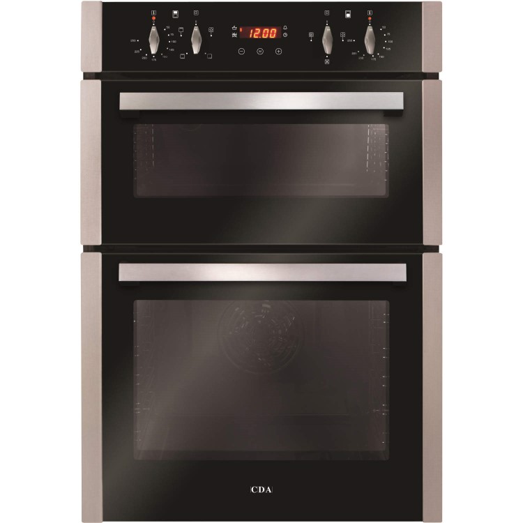 GRADE A2 - CDA DC940SS Electric Built-in Fan Double Oven With Touch Control Timer - Stainless Steel