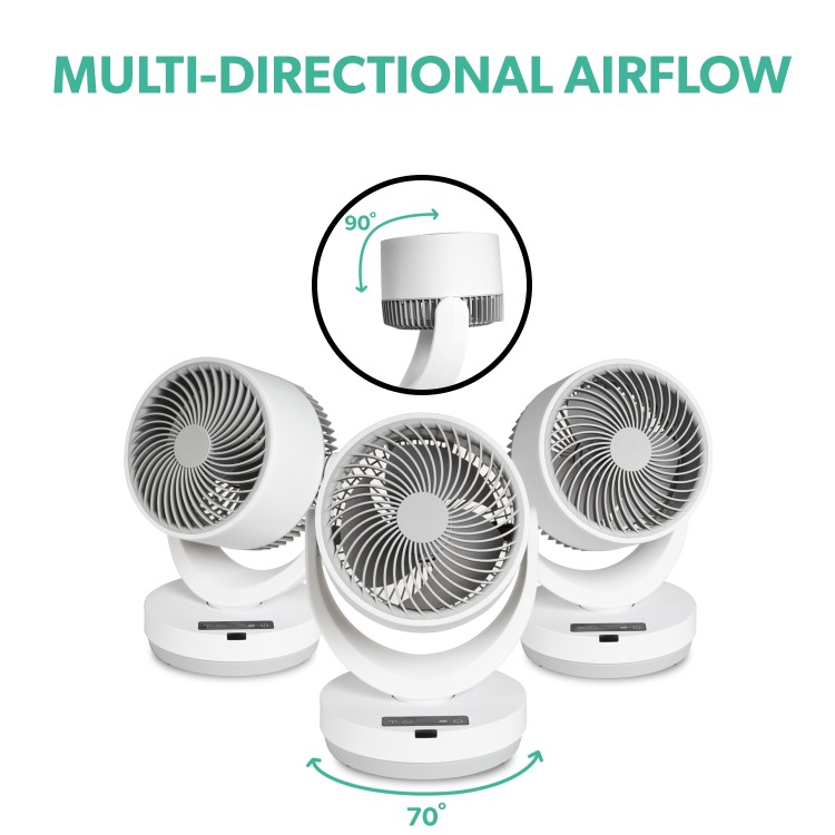 GRADE A1 - electriQ 6 Inch Quiet Low Energy DC Oscillating Desk Fan - White