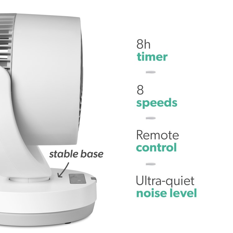 GRADE A1 - electriQ 6 Inch Quiet Low Energy DC Oscillating Desk Fan - White