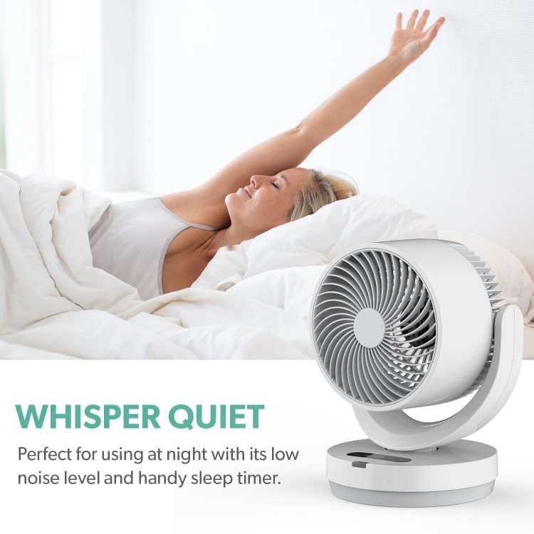 GRADE A1 - electriQ 6 Inch Quiet Low Energy DC Oscillating Desk Fan - White