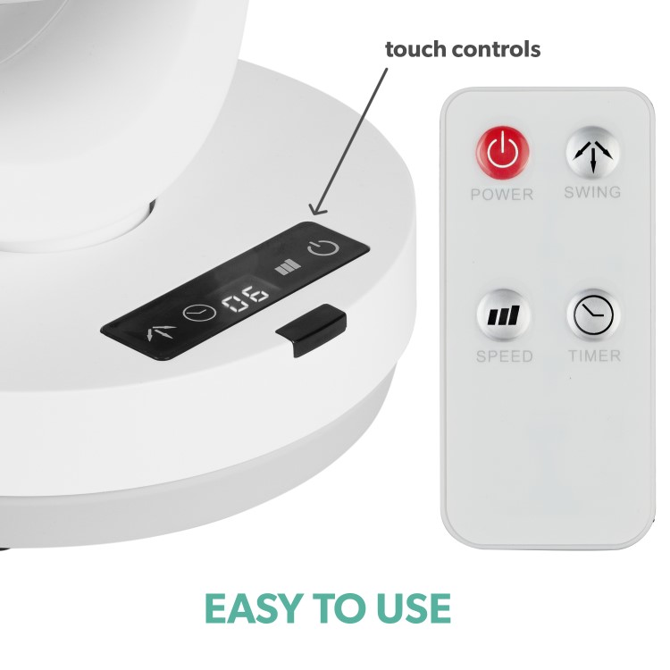 GRADE A1 - electriQ 6 Inch Quiet Low Energy DC Oscillating Desk Fan - White