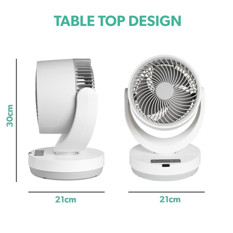 GRADE A1 - electriQ 6 Inch Quiet Low Energy DC Oscillating Desk Fan - White