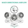 GRADE A1 - electriQ 6 Inch Quiet Low Energy DC Oscillating Desk Fan - White
