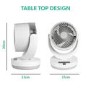 GRADE A1 - electriQ 6 Inch Quiet Low Energy DC Oscillating Desk Fan - White