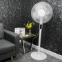 electriQ 16 Inch  Low  Energy  Quiet DC Pedestal Floor and Table Fan  with Remote Control Timer and  Oscillation Functions