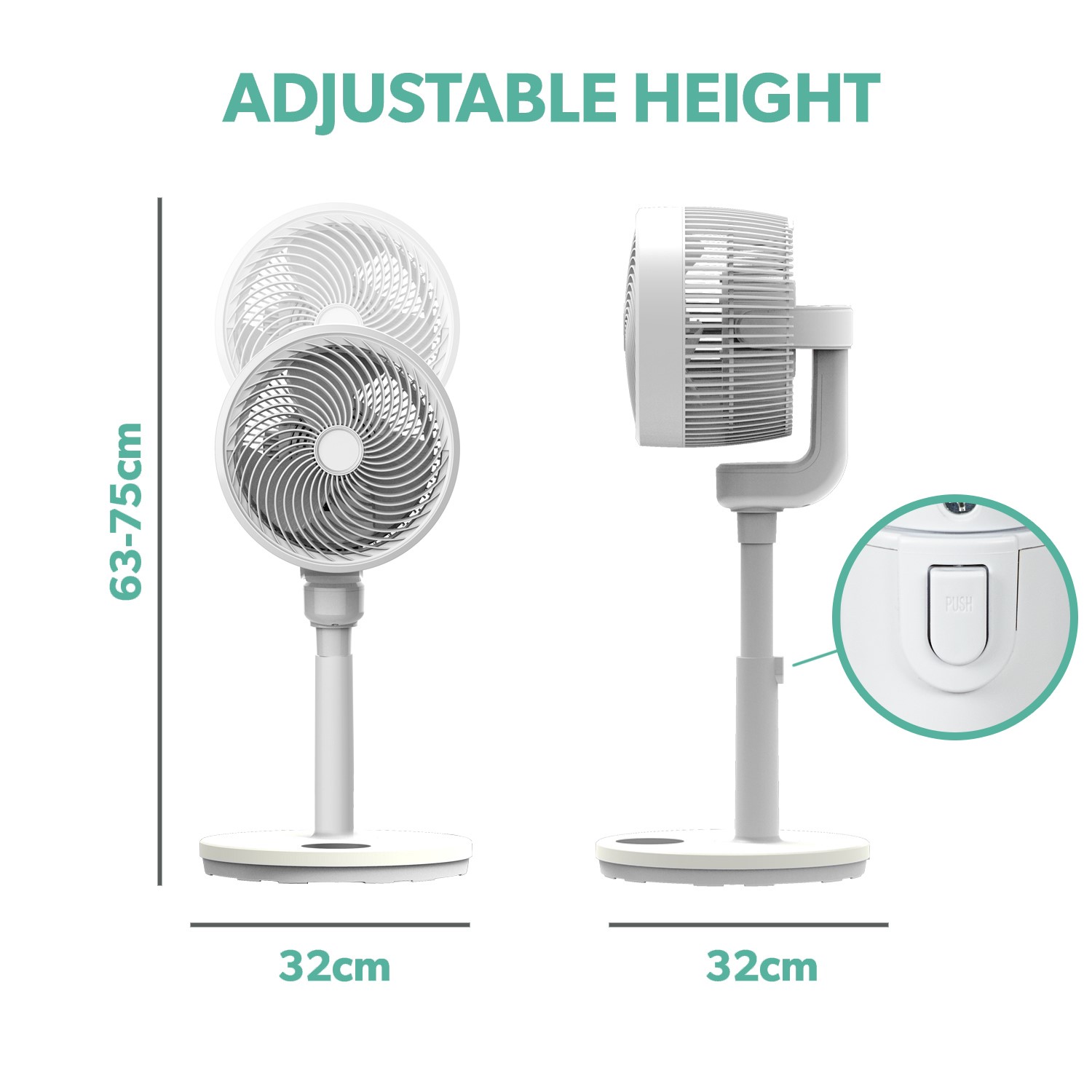 electriQ 9Inch DC Oscillating Pedestal Fan Whisper Quiet& Low Energy