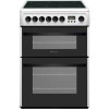 Hotpoint DCN60P 60cm Double Oven Electric Cooker With Ceramic Hob - White