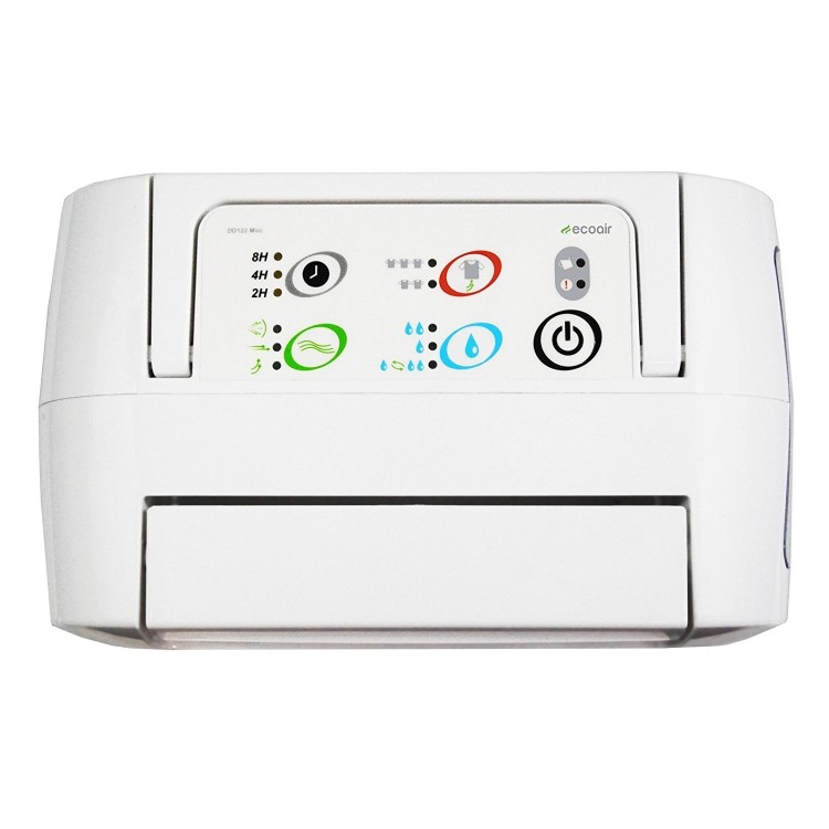 Ecoair DD122 Mini 6 Litre Slimline Desiccant Dehumidifier with Laundry Mode Humidistat and Antibacterial Filter