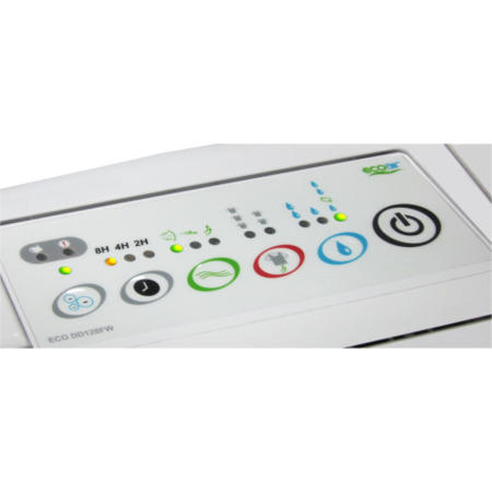GRADE A1 - As new but box opened - Ecoair DD128FW  8L Desiccant  Dehumidifier with Ioniser up to 5 bed house 2 year warranty