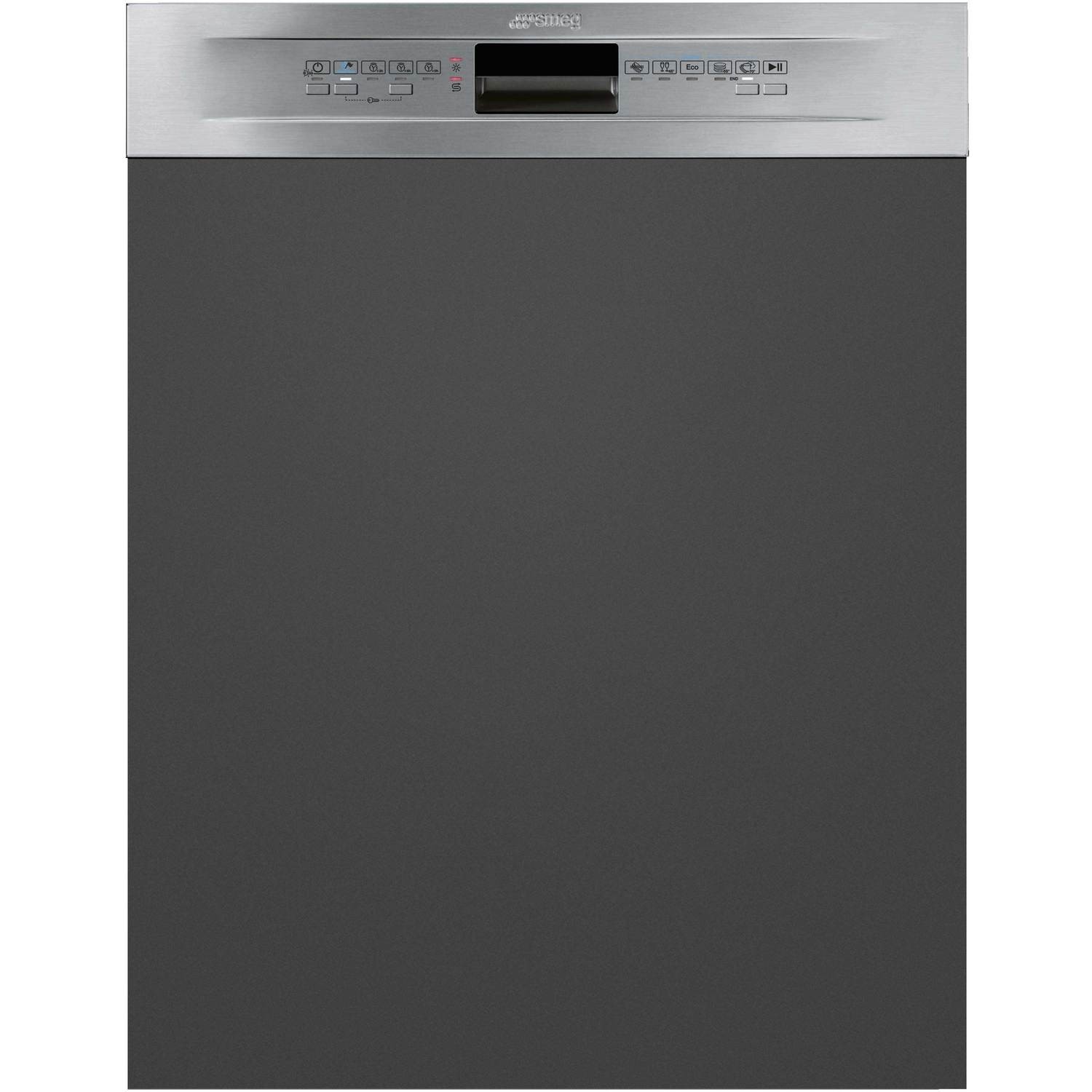 Refurbished Smeg DD13E2 12 Place Semi-Integrated Dishwasher Stainless Steel Control Panel