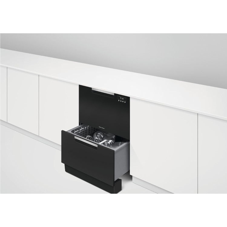 Fisher & Paykel DD60DAHB9 12 Place Semi-Integrated Double DishDrawer Dishwasher-Black