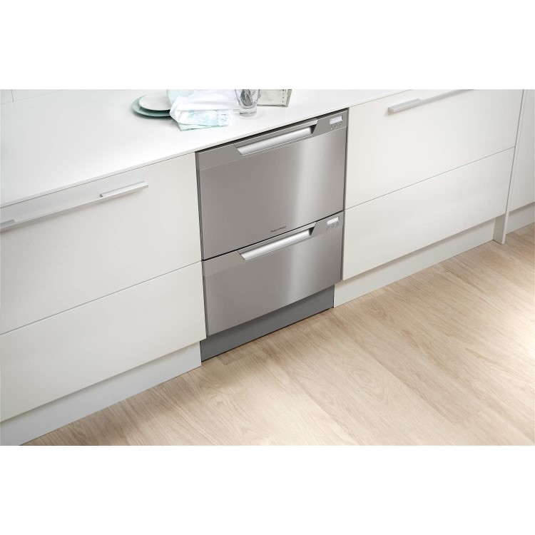 Fisher & Paykel DD60DCHX7 89472 Double Dishdrawer With Fixed EZKleen Stainless Steel Doors