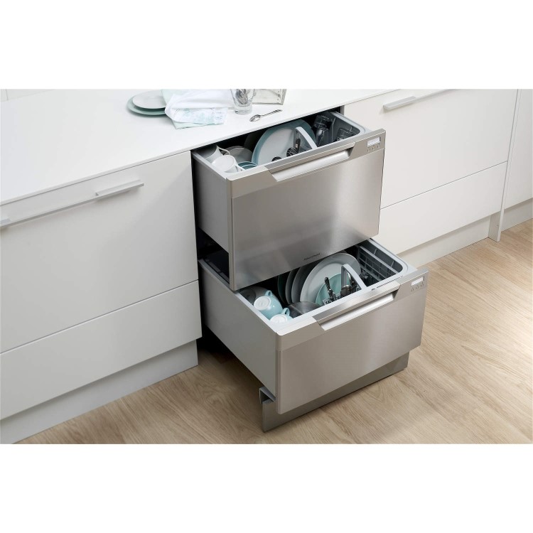 Fisher & Paykel DD60DCHX7 89472 Double Dishdrawer With Fixed EZKleen Stainless Steel Doors
