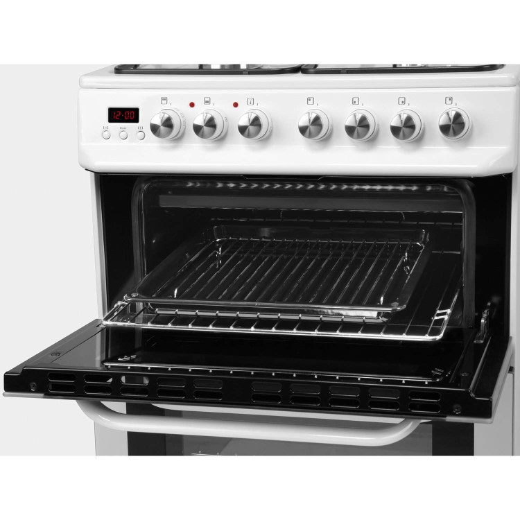GRADE A1 - Servis DD60W 60cm Dual Fuel Double Oven Cooker White