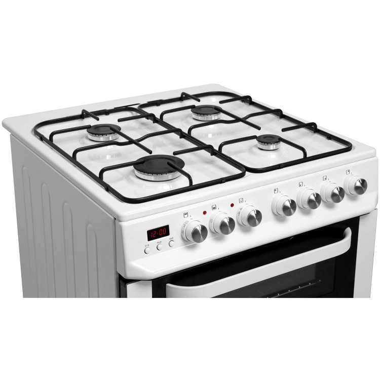 GRADE A1 - Servis DD60W 60cm Dual Fuel Double Oven Cooker White