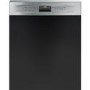 Smeg DD612 12 Place Semi Integrated Dishwasher - Stainless Steel Control Panel