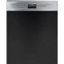 GRADE A2 - Smeg DD612 12 Place Semi Integrated Dishwasher - Stainless Steel Control Panel