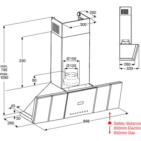 AEG DD9693-M Designer 90cm Chimney Hood