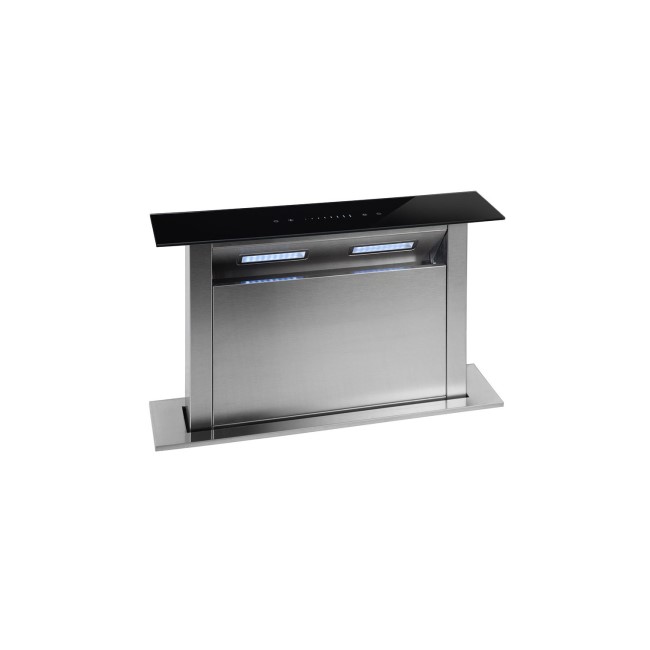 GRADE A2 - Montpellier DDCH60 Touch Control 60cm Wide Downdraft Extractor - Black Glass