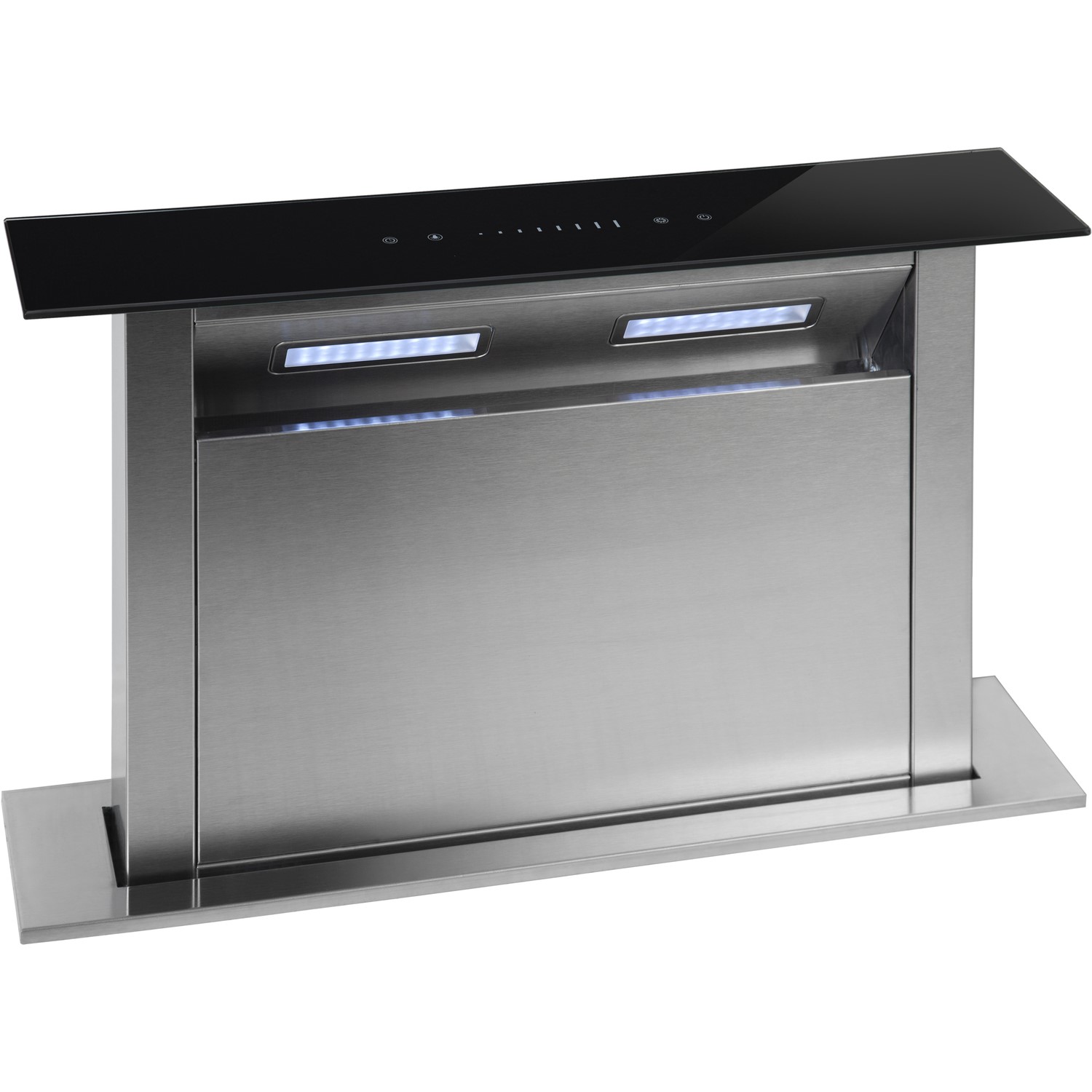 Montpellier 90cm Downdraft Extractor - Black Glass