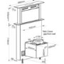GRADE A2 - Montpellier DDCH90 Touch Control 90cm Wide Downdraft Extractor - Black Glass