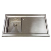 Astracast DE10XBHOMEPKR Bistro Single Bowl Right Hand Drainer Stainless Steel Sink with Accessories