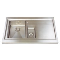 Astracast DE15XBHOMEPKR Bistro 1.5 Bowl Right Hand Drainer Stainless Steel Sink with Accessories