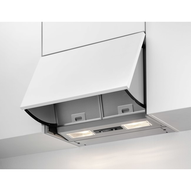 AEG DEB2630S 60cm Gray Painted Integrated Hood - Electronic Slider - CFL lamps - ContinuousPlusInten