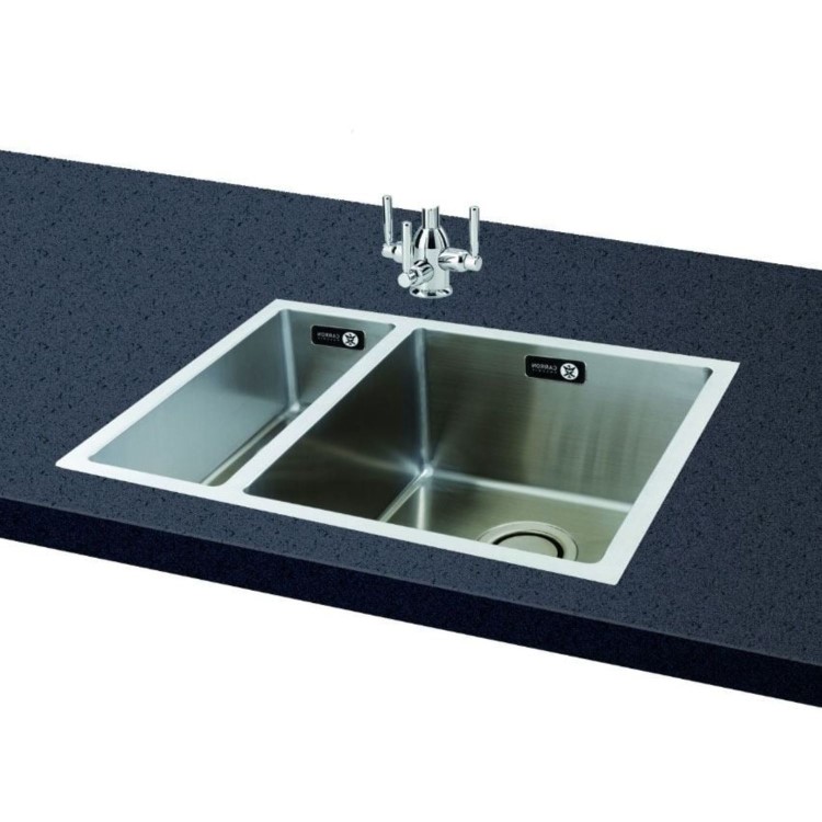 Carron Phoenix Deca 150 1.5 Bowl Undermount Kitchen Sink - Stainless Steel