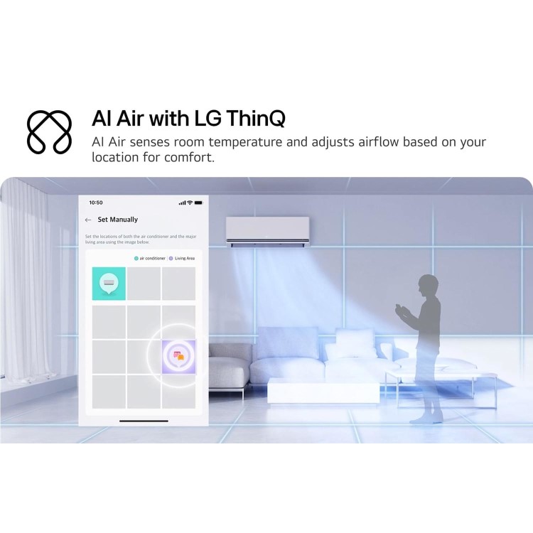 LG AI Deluxe Pro A+++ 12000 BTU AI powered Smart Wall-Mounted Split Air Conditioner with Heat Pump