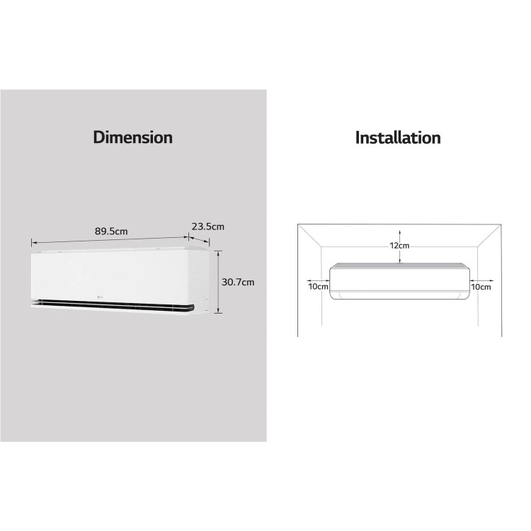 LG AI Deluxe Pro A+++ 12000 BTU AI powered Smart Wall-Mounted Split Air Conditioner with Heat Pump