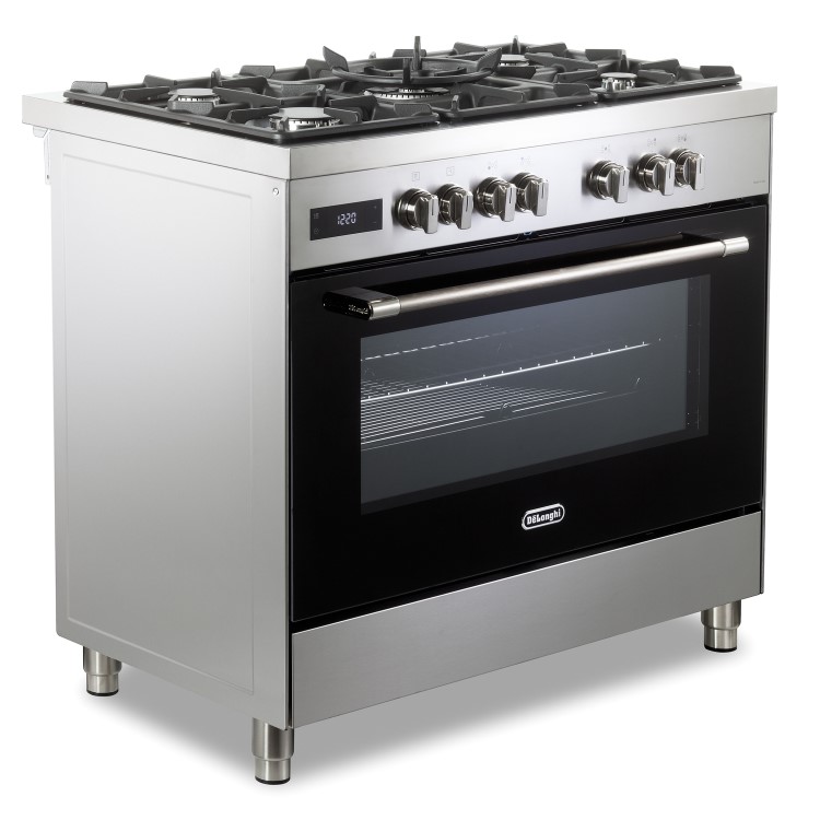 DeLonghi 90cm Dual Fuel Range Cooker - Stainless Steel