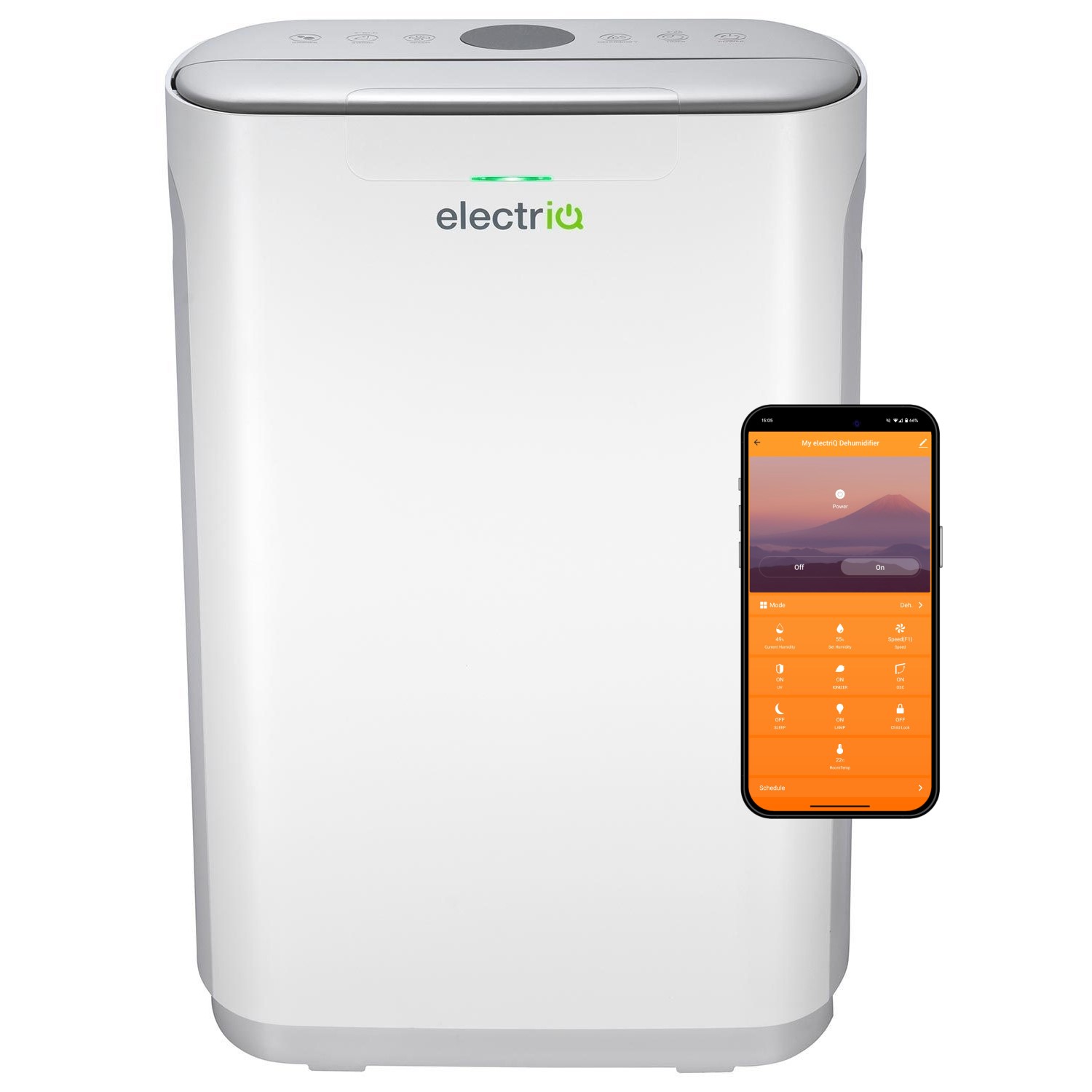 electriQ 8 Litre Smart App Alexa Desiccant Dehumidifier with Heater and